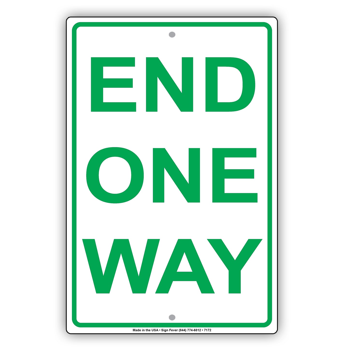 End One Way Road Highway Traffic Market Notice Aluminum Metal Sign Plate
