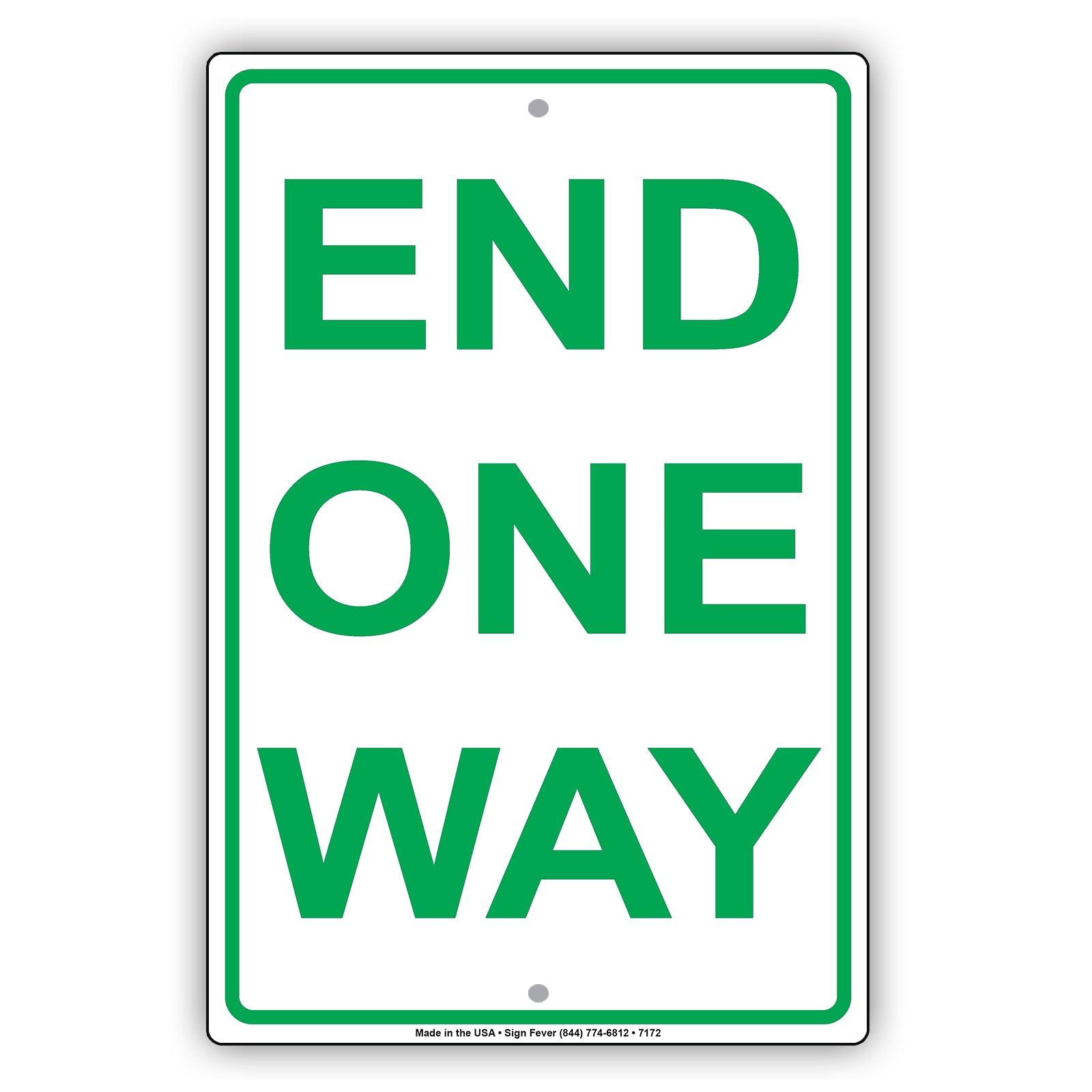 End One Way Road Highway Traffic Market Notice Aluminum Metal Sign Plate