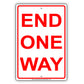 End One Way Road Highway Traffic Market Notice Aluminum Metal Sign Plate