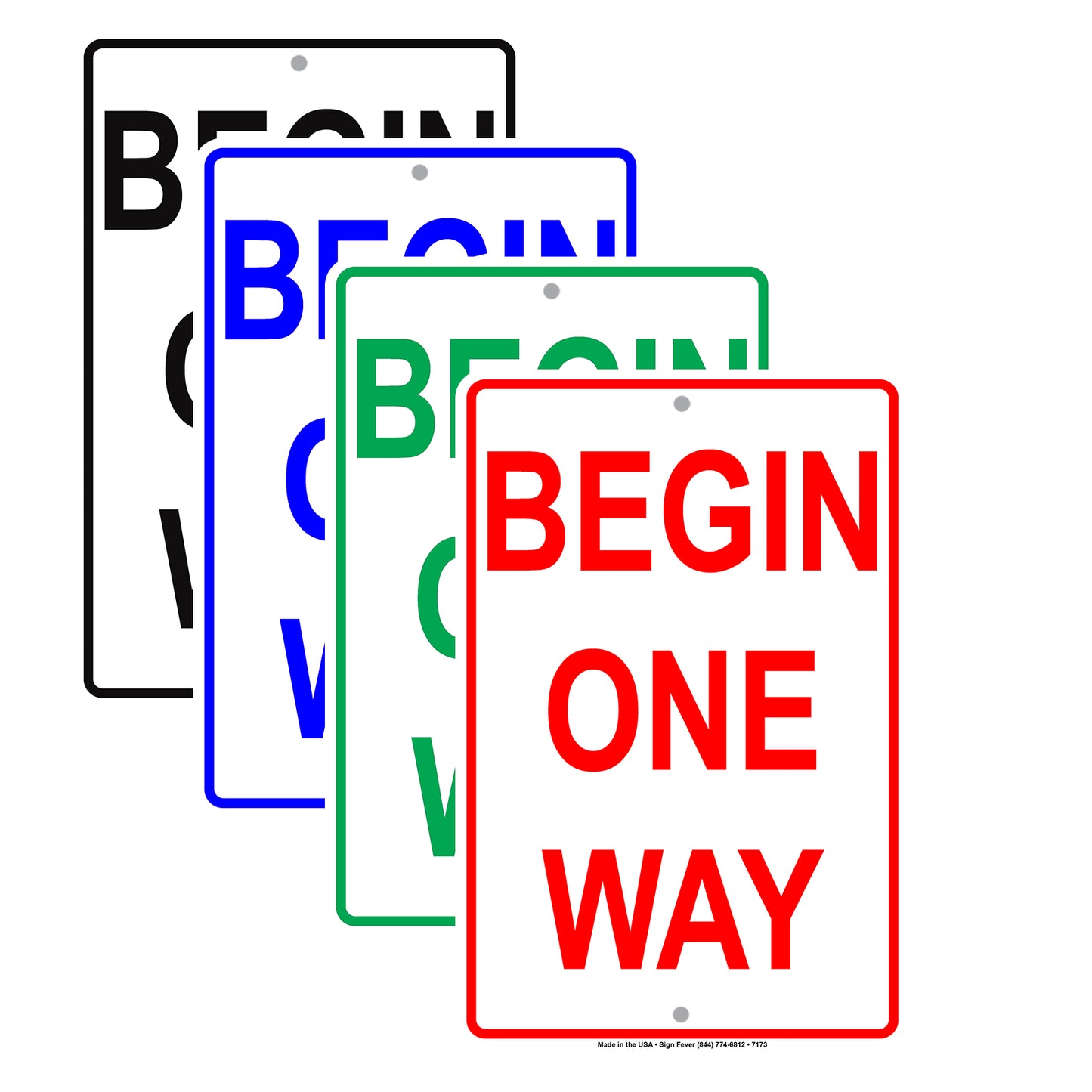Begin One Way Road Highway Traffic Market Notice Aluminum Metal Sign Plate