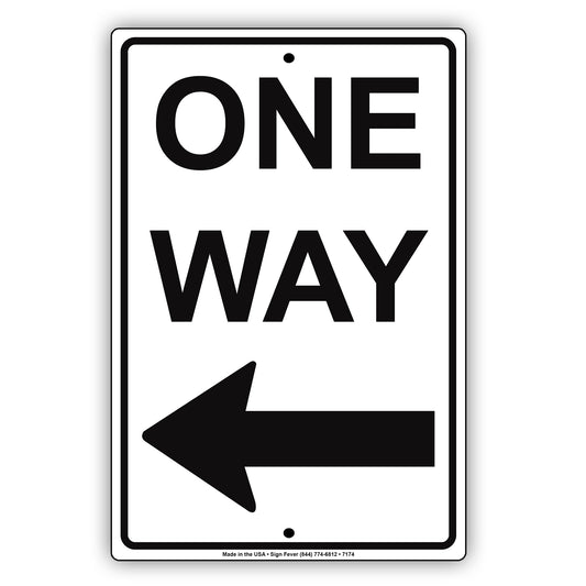 One Way Left Arrow Road Highway Traffic Market Notice Aluminum Metal Sign Plate
