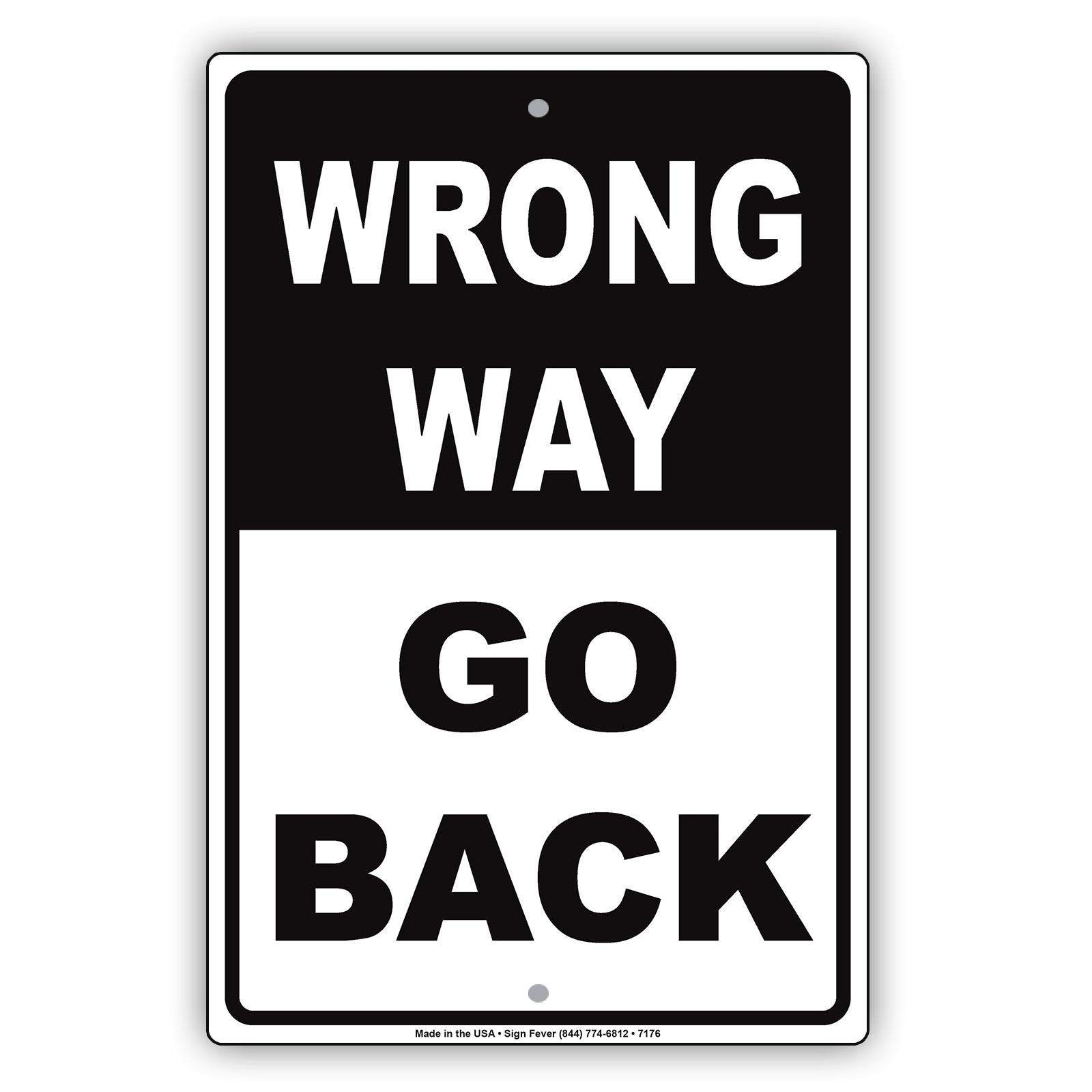 Wrong Way Go Back Highway Road Traffic Market Notice Aluminum Metal Sign Plate