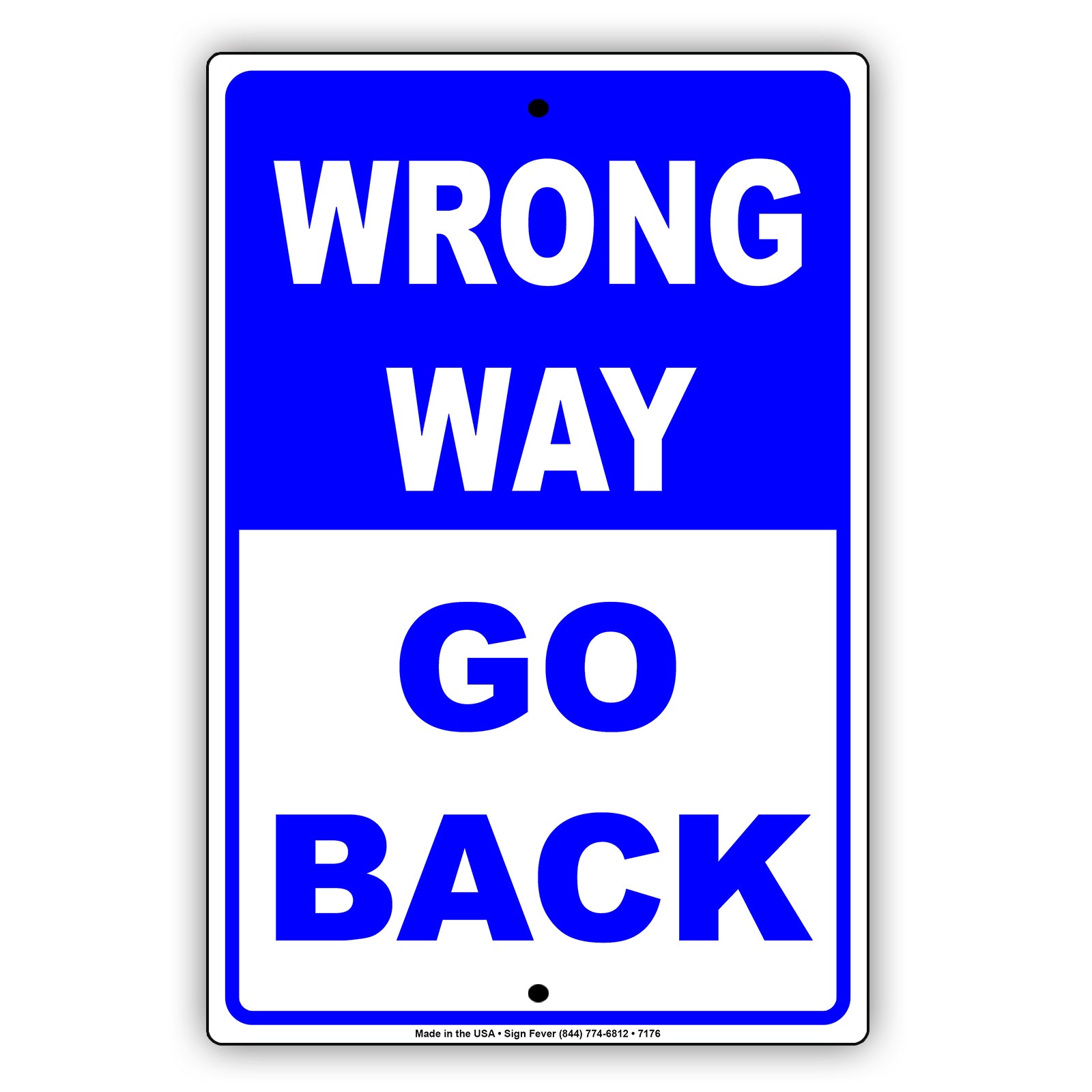 Wrong Way Go Back Highway Road Traffic Market Notice Aluminum Metal Sign Plate