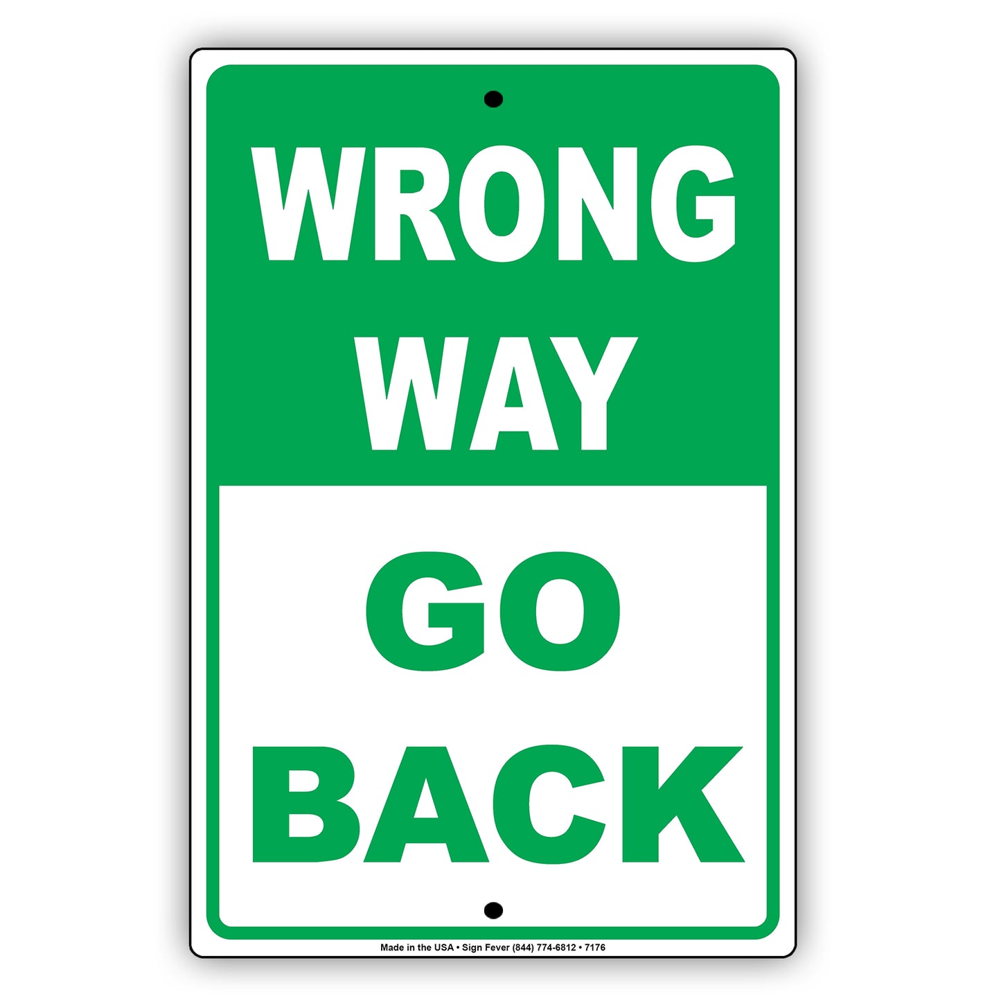 Wrong Way Go Back Highway Road Traffic Market Notice Aluminum Metal Sign Plate