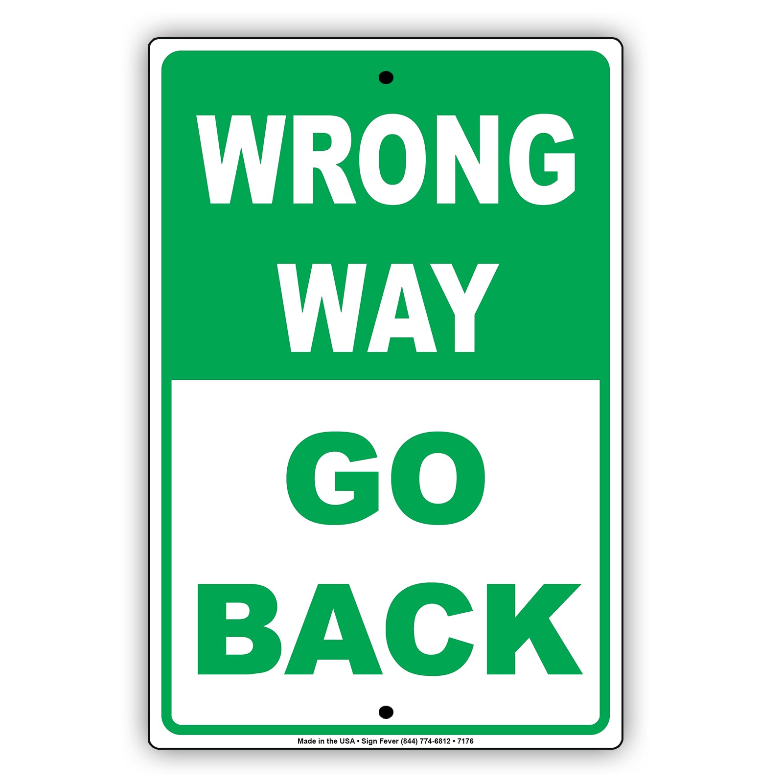 Wrong Way Go Back Highway Road Traffic Market Notice Aluminum Metal Sign Plate