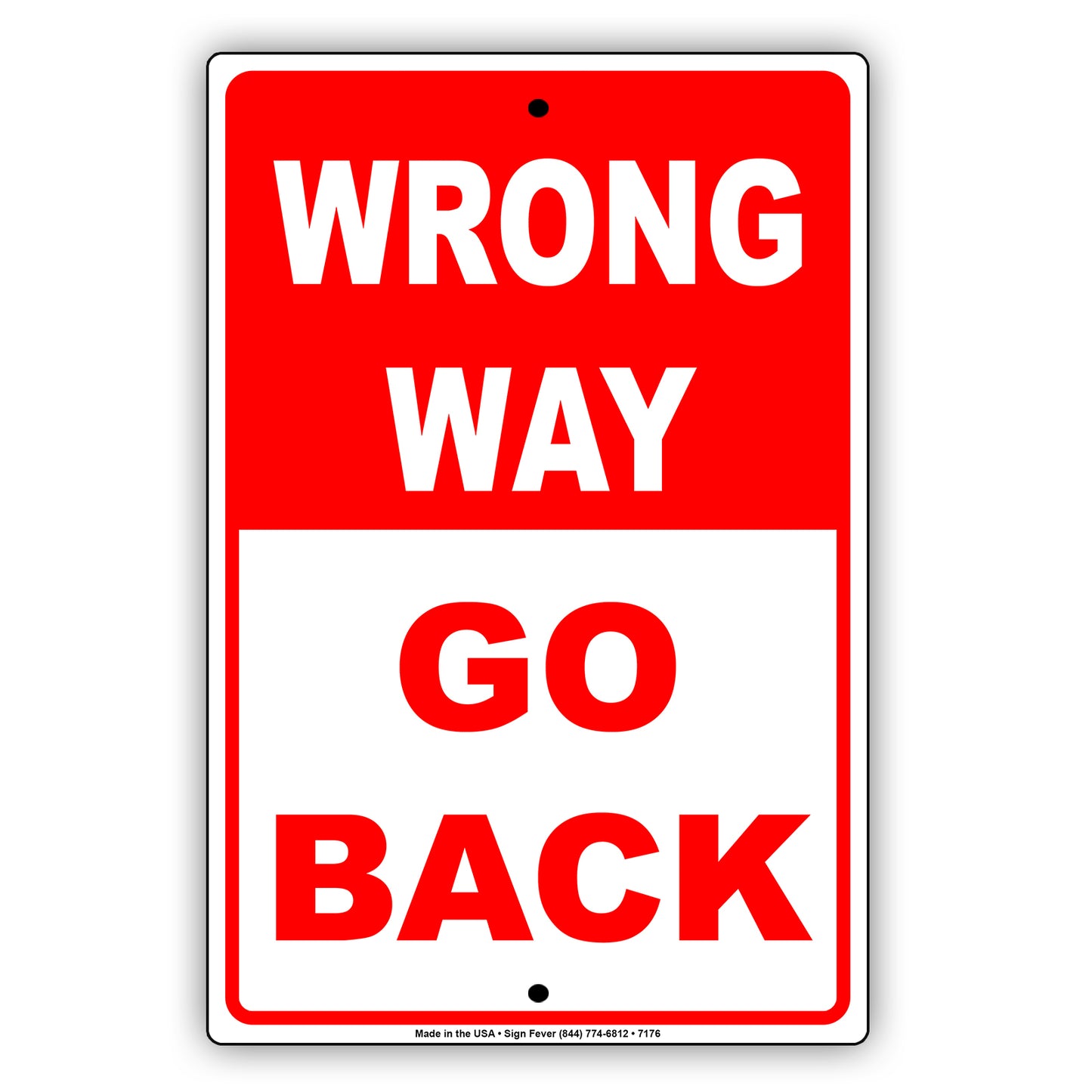Wrong Way Go Back Highway Road Traffic Market Notice Aluminum Metal Sign Plate