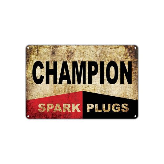 Champion Spark Plugs Automobile Vintage Retro Wall Decor Art Store Man Cave Bar Garage Aluminum