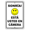Sonria Esta Usted En Camera Espanol Surveillance Monitoring Aluminum Metal Sign Plate