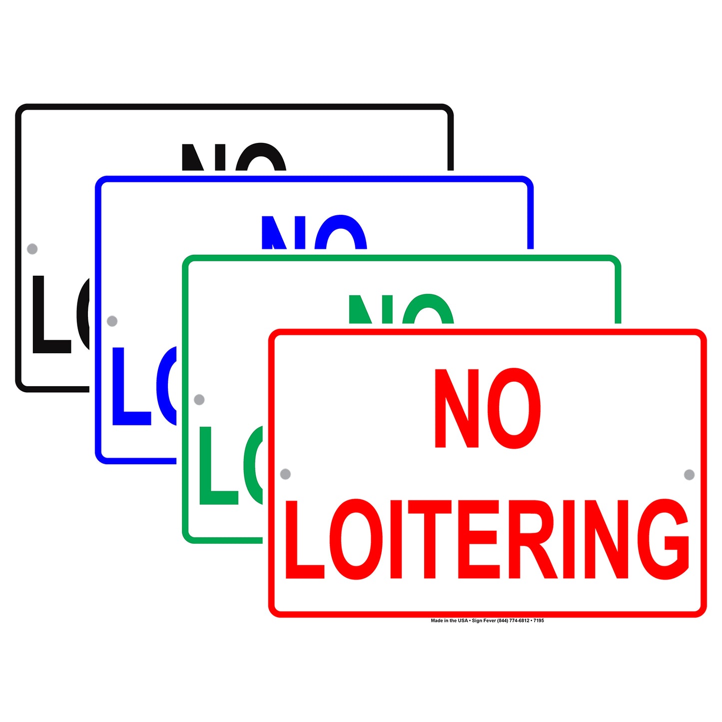 No Loitering No Trespassing Surveillance Aluminum Metal Sign Plate
