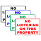 No Loitering On This Property Surveillance No Trespassing Aluminum Metal Sign Plate