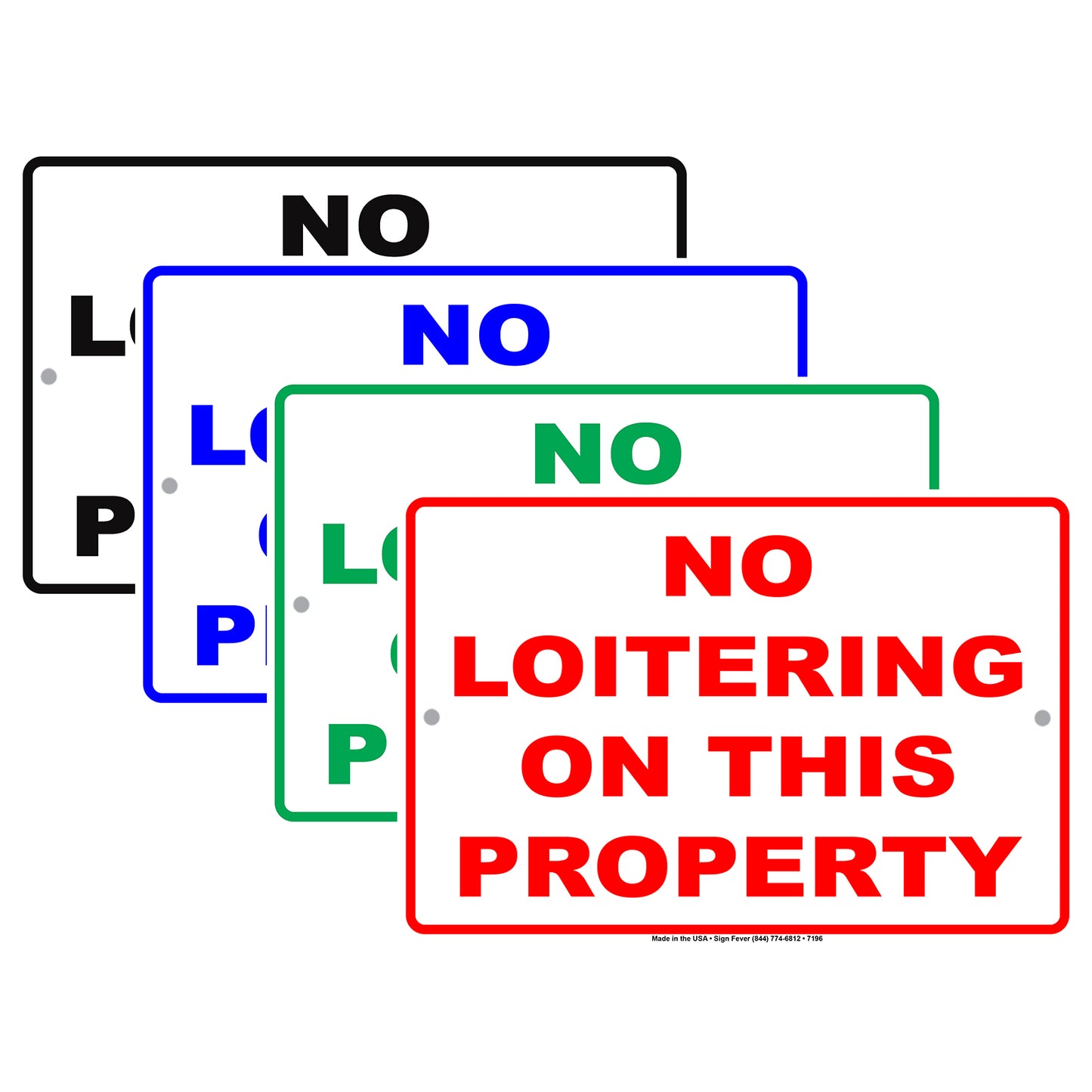 No Loitering On This Property Surveillance No Trespassing Aluminum Metal Sign Plate