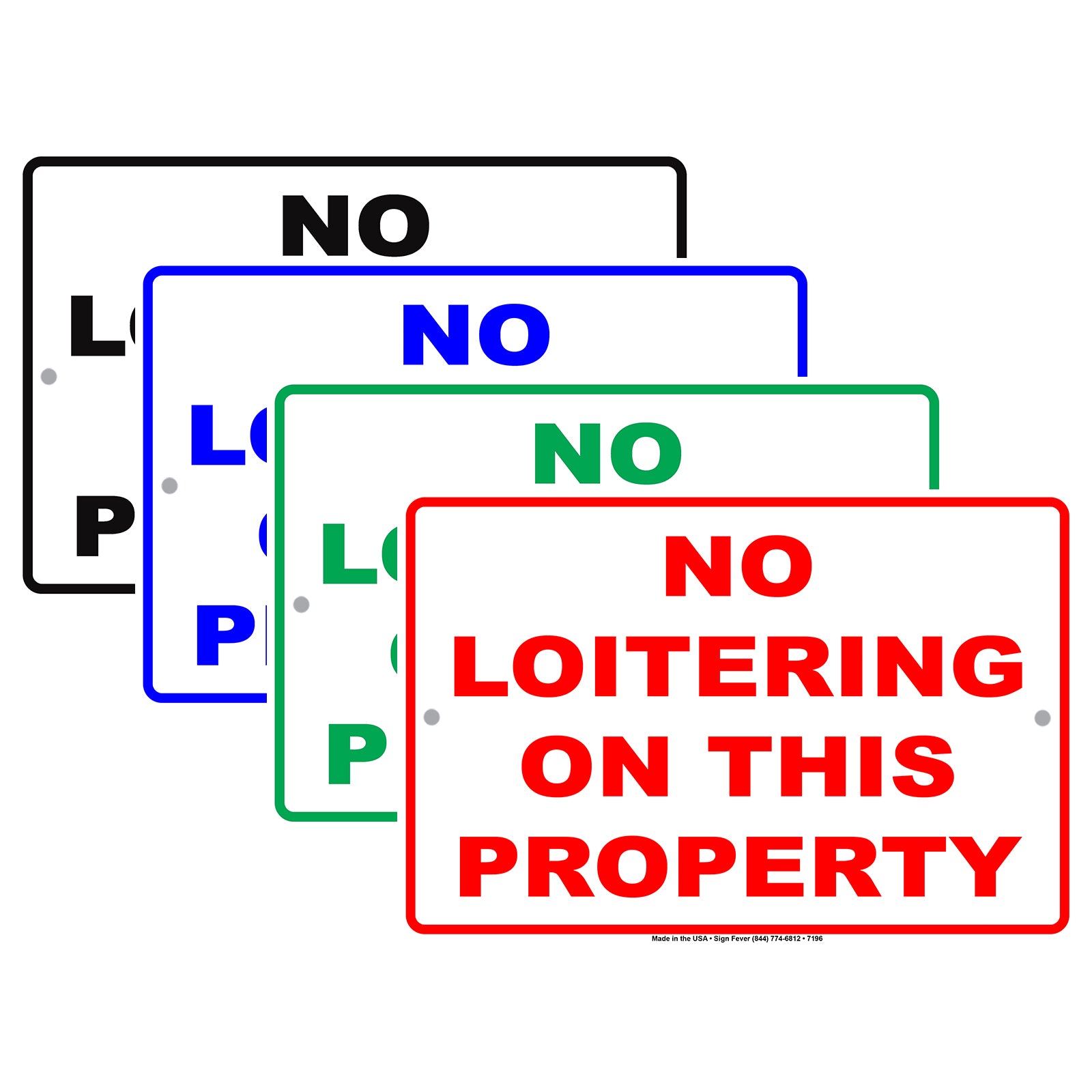 No Loitering On This Property Surveillance No Trespassing Aluminum Metal Sign Plate