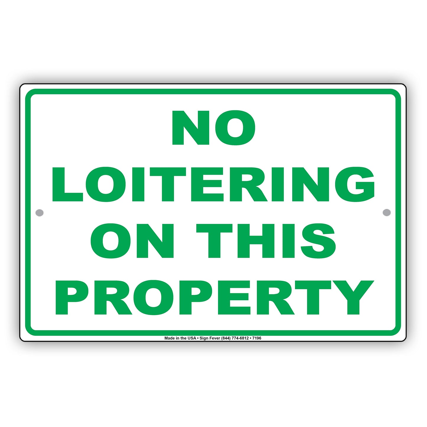 No Loitering On This Property Surveillance No Trespassing Aluminum Metal Sign Plate