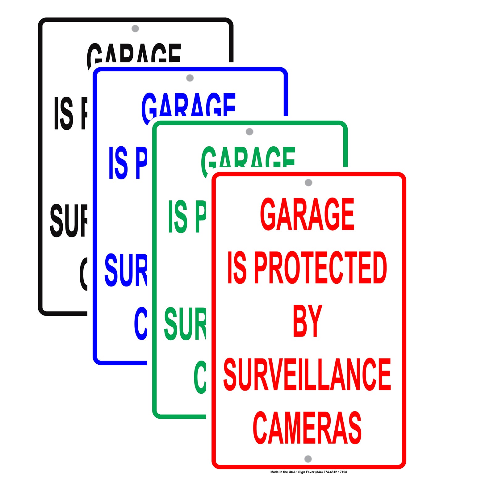 Garage Is Protected By Surveillance Cameras No Trespassing Aluminum Metal Sign Plate