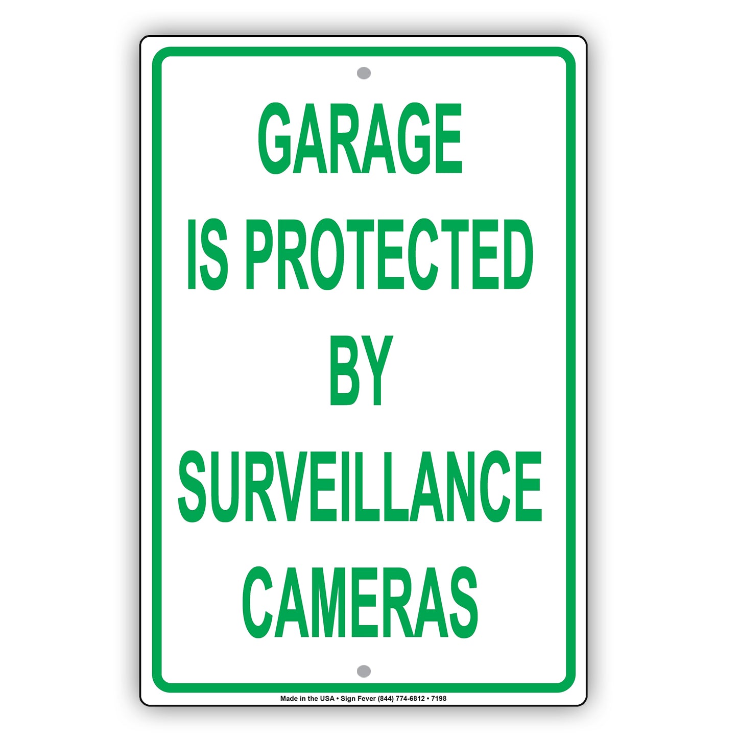 Garage Is Protected By Surveillance Cameras No Trespassing Aluminum Metal Sign Plate