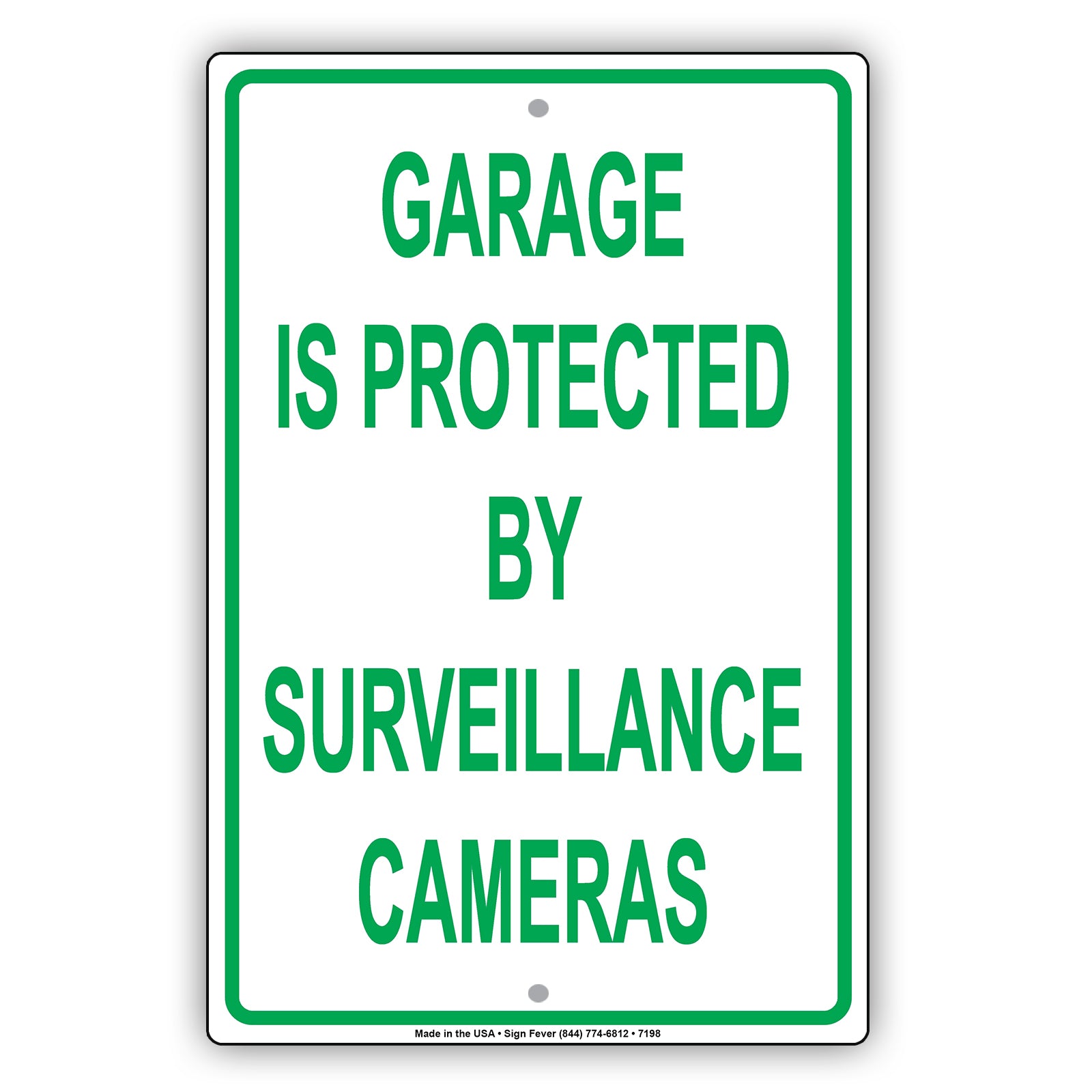 Garage Is Protected By Surveillance Cameras No Trespassing Aluminum Metal Sign Plate