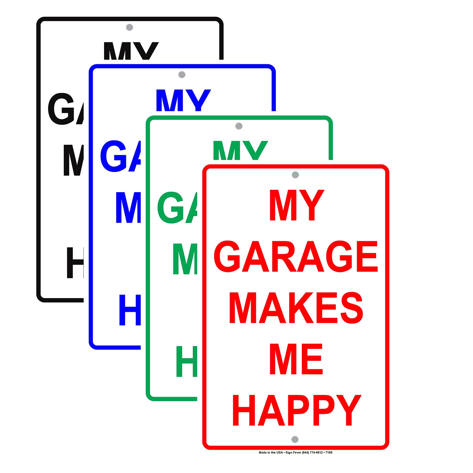 My Garage Makes Me Happy Car Parking Area Aluminum Metal Sign Plate