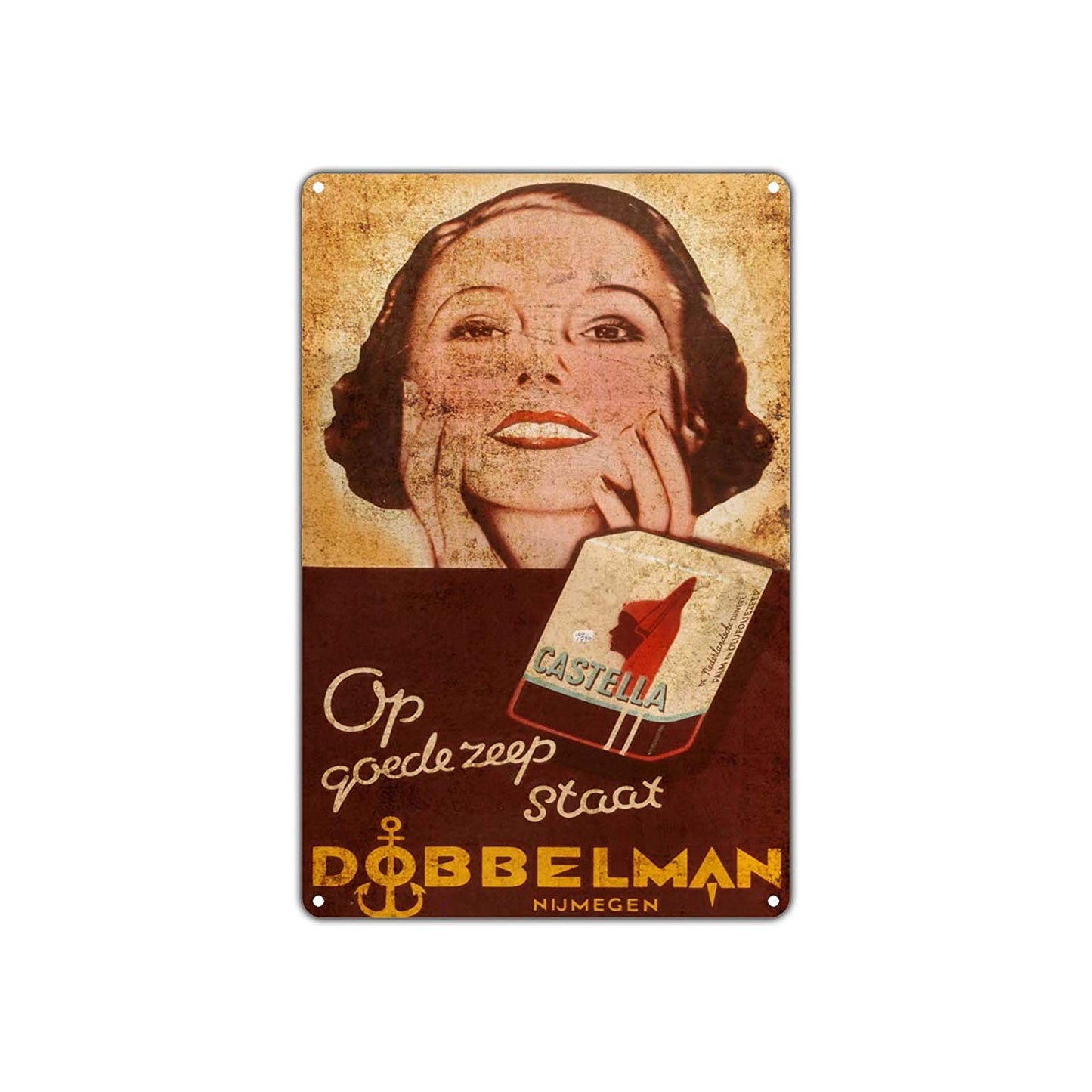 Dobbelman Nijmegen Castella Vintage Retro Wall Decor Art Shop Man Cave Bar Aluminum
