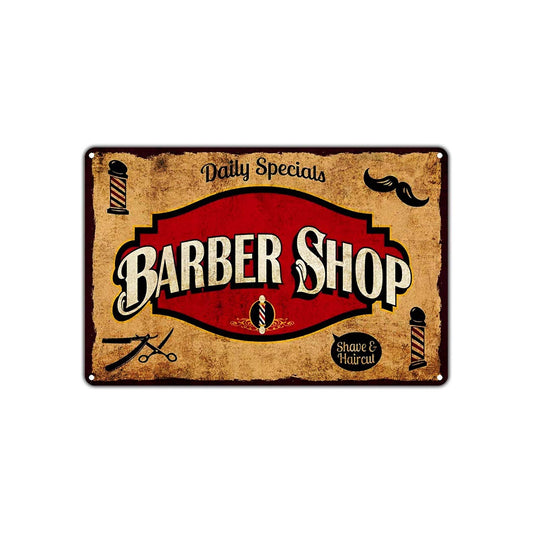 Daily Specials Barber Shop Shave & Haircut Saloon Vintage Retro Wall Decor Art Shop Aluminum