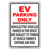 Parking Only Non-Electric Vehicles Parked In This Space Are Subjected To Towing Warning Aluminum 