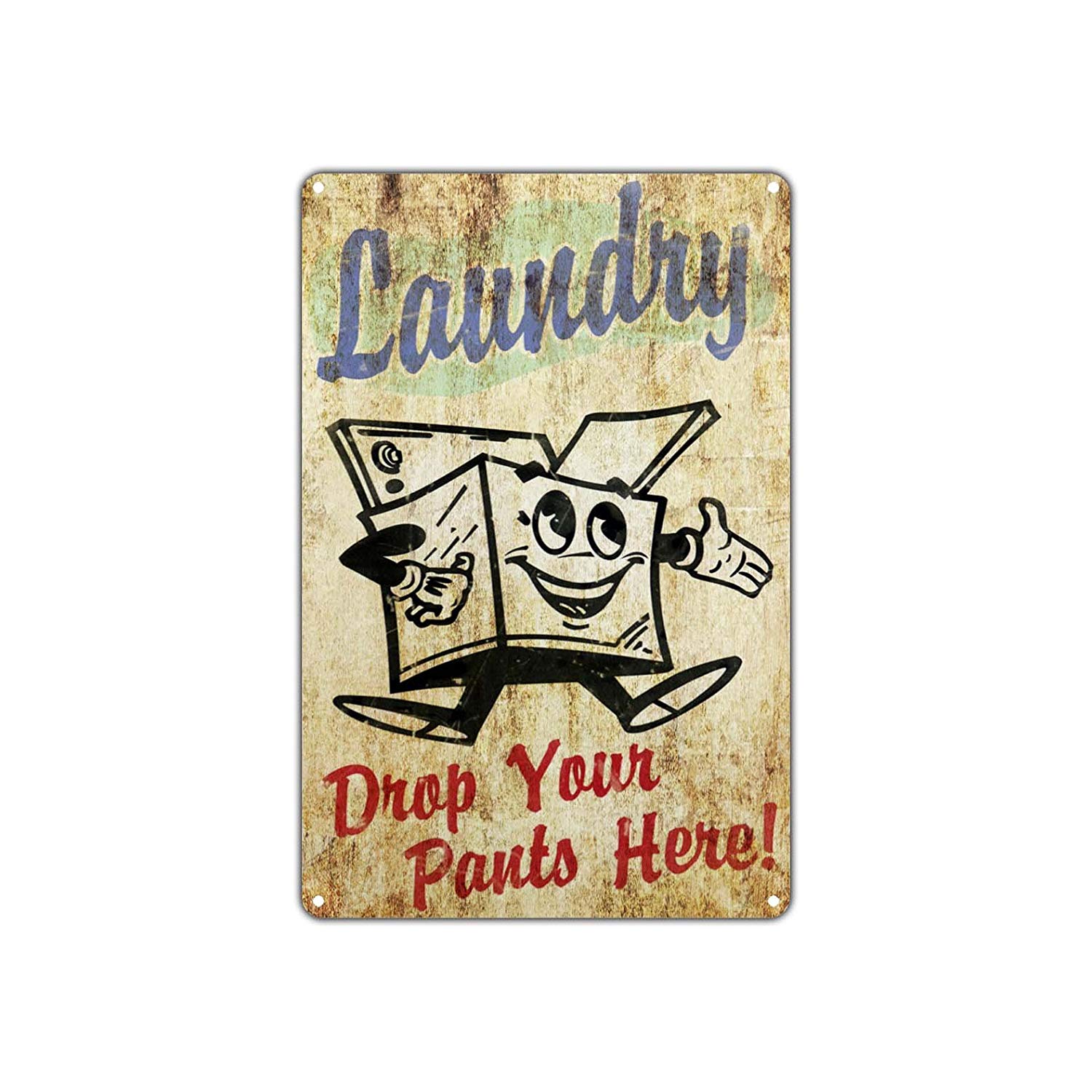 Laundry Drop Your Pants Here Novelty Vintage Retro Wall Decor Art Shop Man Cave Bar Garage Aluminum