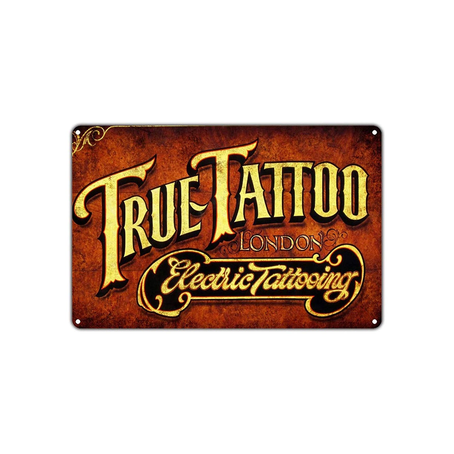 True Tattoo London Electric Tattooing Vintage Retro Decor Wall Body Art Shop Bar Aluminum