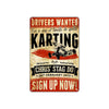 Drivers Wanted Go Karting Chris' Stag Do Up Now! Entertainment Retro Wall Decor Shop Aluminum