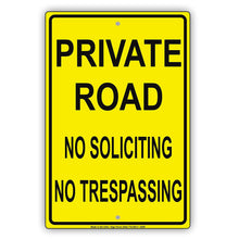 Private Road No Soliciting No Trespassing Turn Around Caution Alert Warning Notice Aluminum