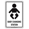 Baby Changing Station With Graphic Designated Restroom Alert Caution Warning Notice Aluminum