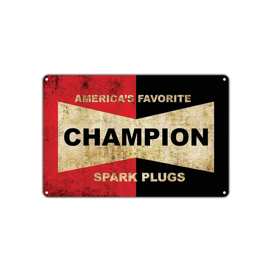 Champion America's Favorite Spark Plugs Vintage Retro Wall Decor Art Shop Bar Garage Aluminum