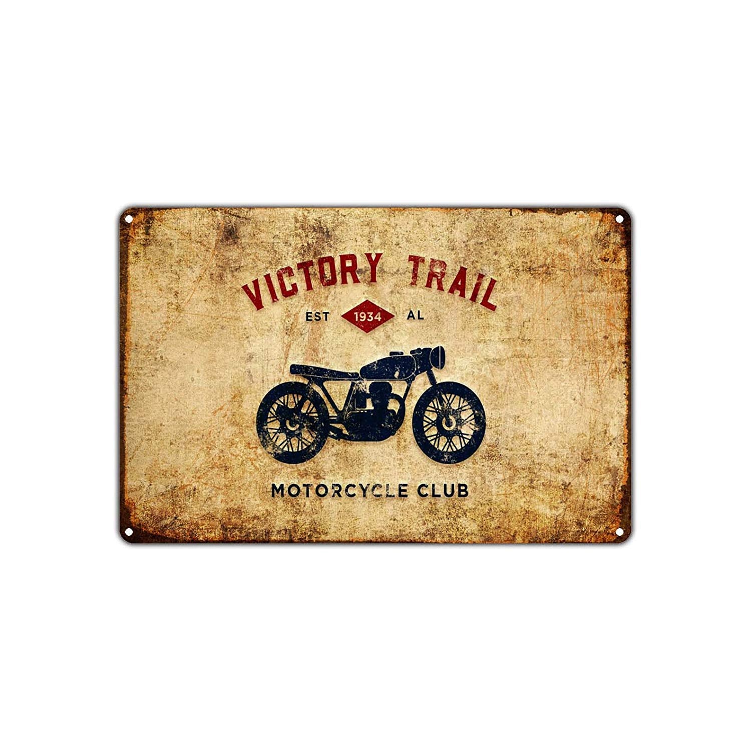Victory Trail Motorcycle Club EST 1934 Bike Vintage Retro Wall Decor Art Shop Garage Aluminum