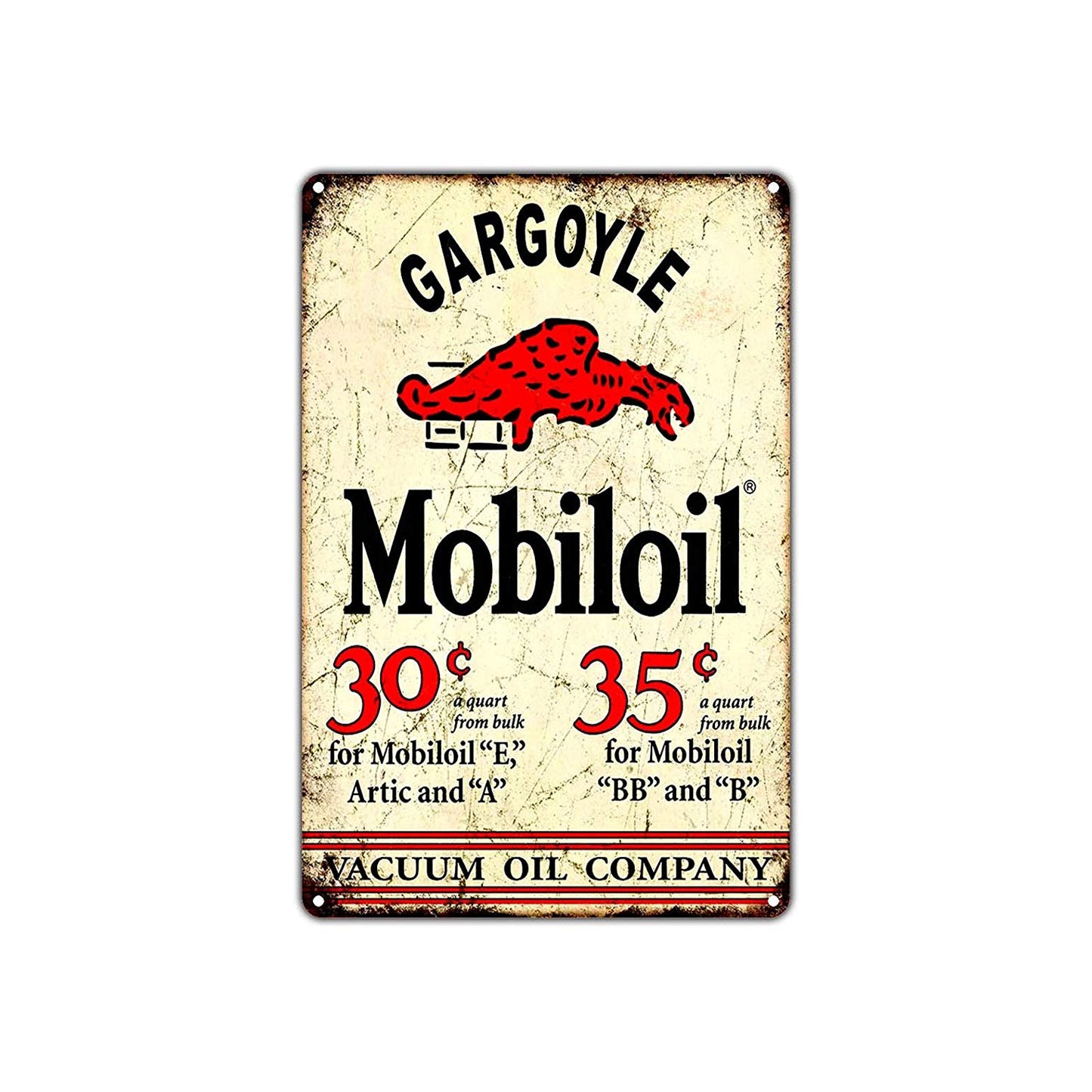 Gargoyle Mobiloil Vacuum Oil Company Novelty Vintage Retro Wall Decor Art Shop Mart Aluminum