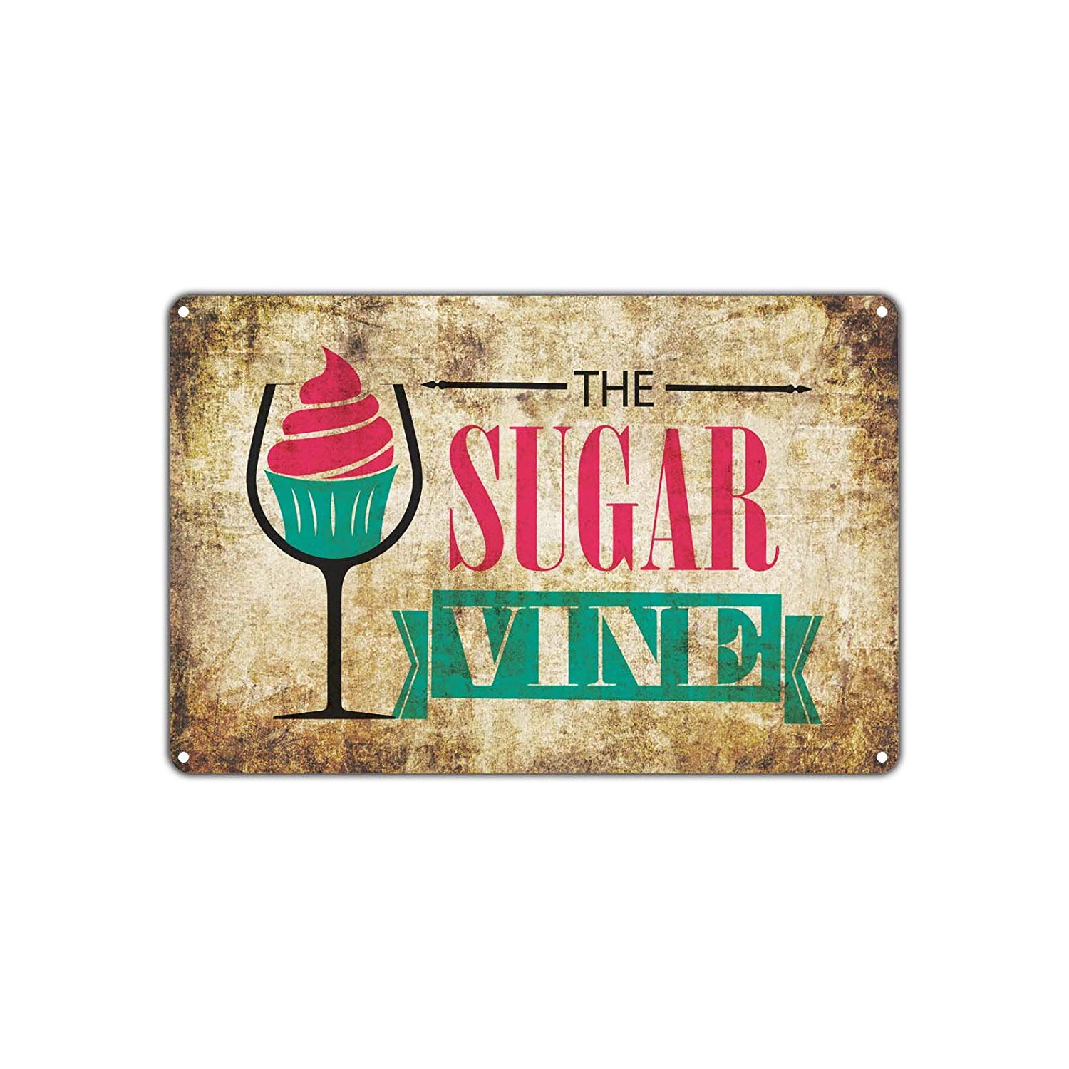 The Sugar Vine Dessert Cupcake Sweets Bar Novelty Vintage Retro Art Shop Store Garage Aluminum