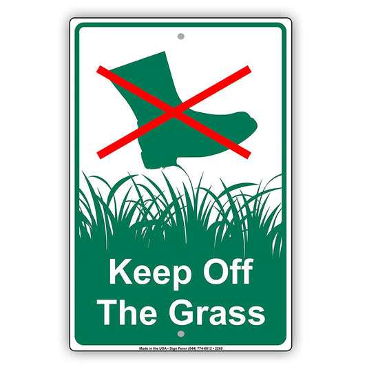 Keep Off The Grass With Graphic Yard Lawn Garden Restriction Alert Caution Warning Aluminum