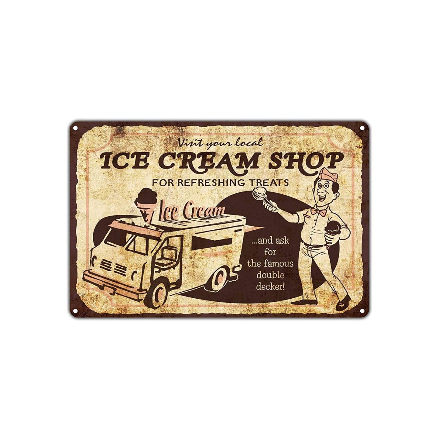 Visit Local Ice Cream Shop For Refreshing Treats Famous Double Decker Stand Food Truck Aluminum