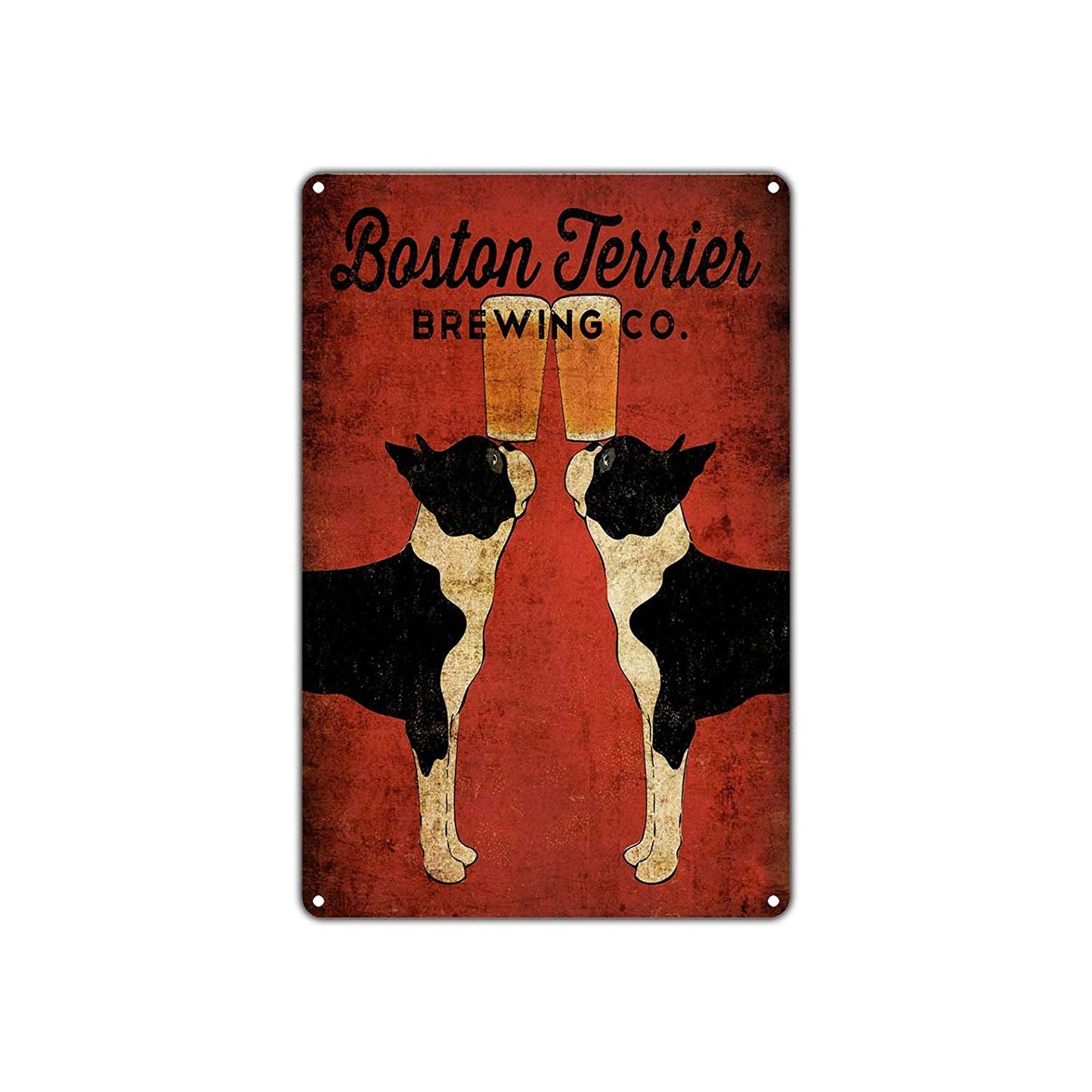 Boston Terrier Brewing Co. Beer Crafting Vintage Retro Wall Decor Art Shop Man Cave Garage Aluminum
