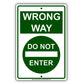 Notice Wrong Way Do Not Enter Alert Caution Restriction Aluminum Metal Sign Plate