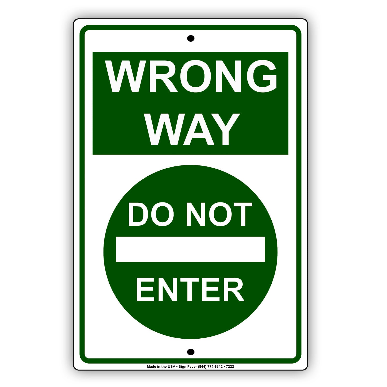 Notice Wrong Way Do Not Enter Alert Caution Restriction Aluminum Metal Sign Plate