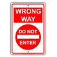 Notice Wrong Way Do Not Enter Alert Caution Restriction Aluminum Metal Sign Plate