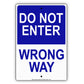 Do Not Enter Wrong Way Alert Notice Restriction Strictly Prohibited Aluminum Metal Sign Plate