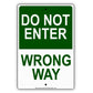 Do Not Enter Wrong Way Alert Notice Restriction Strictly Prohibited Aluminum Metal Sign Plate
