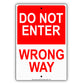 Do Not Enter Wrong Way Alert Notice Restriction Strictly Prohibited Aluminum Metal Sign Plate