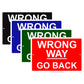 Wrong Way Go Back Do Not Enter Restriction Strictly Prohibited Aluminum Metal Sign Plate