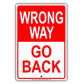 Wrong Way Go Back Do Not Enter Restriction Strictly Prohibited Aluminum Metal Sign Plate