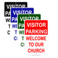 Visitor Parking Welcome To Our Church Street Road Aluminum Metal Sign Plate
