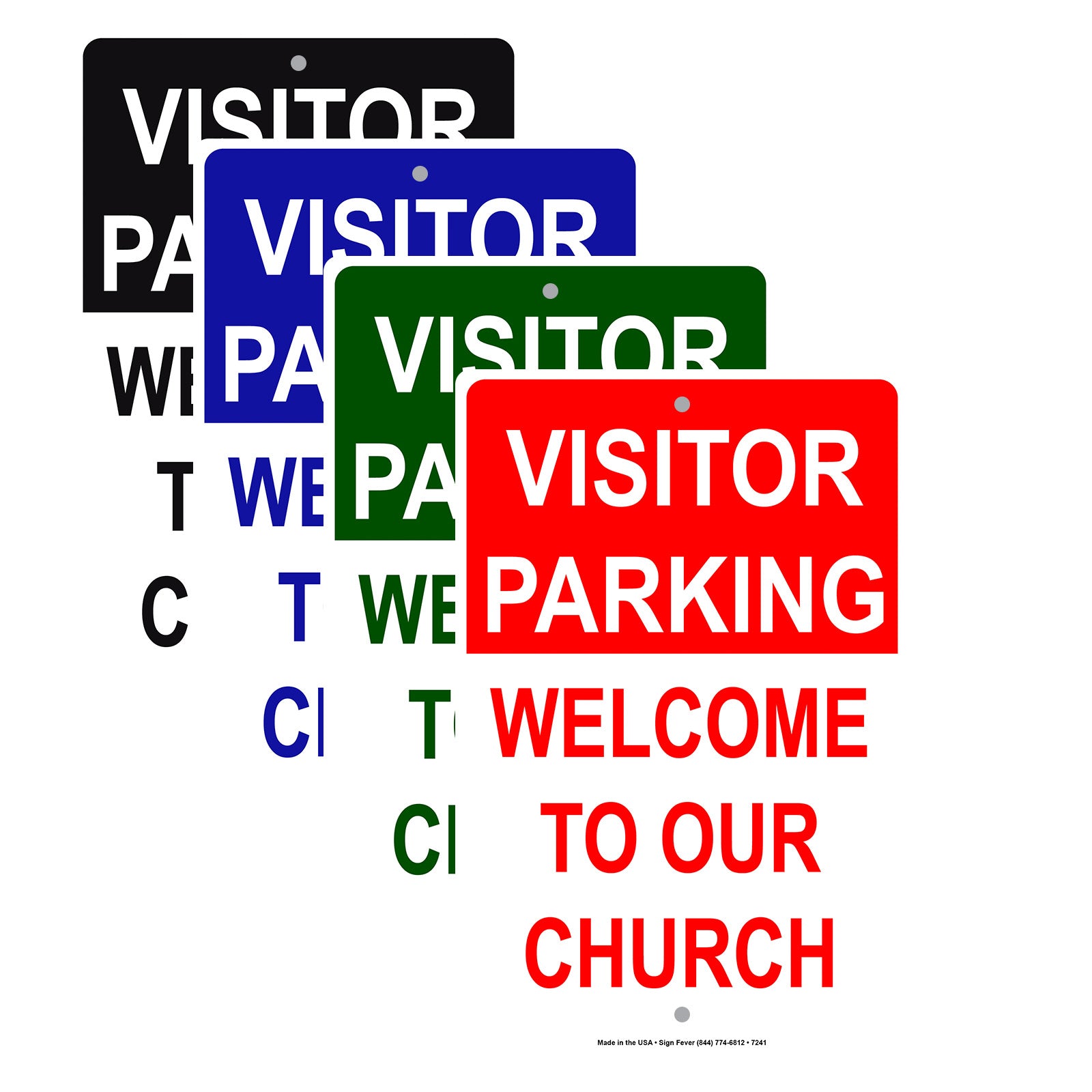 Visitor Parking Welcome To Our Church Street Road Aluminum Metal Sign Plate