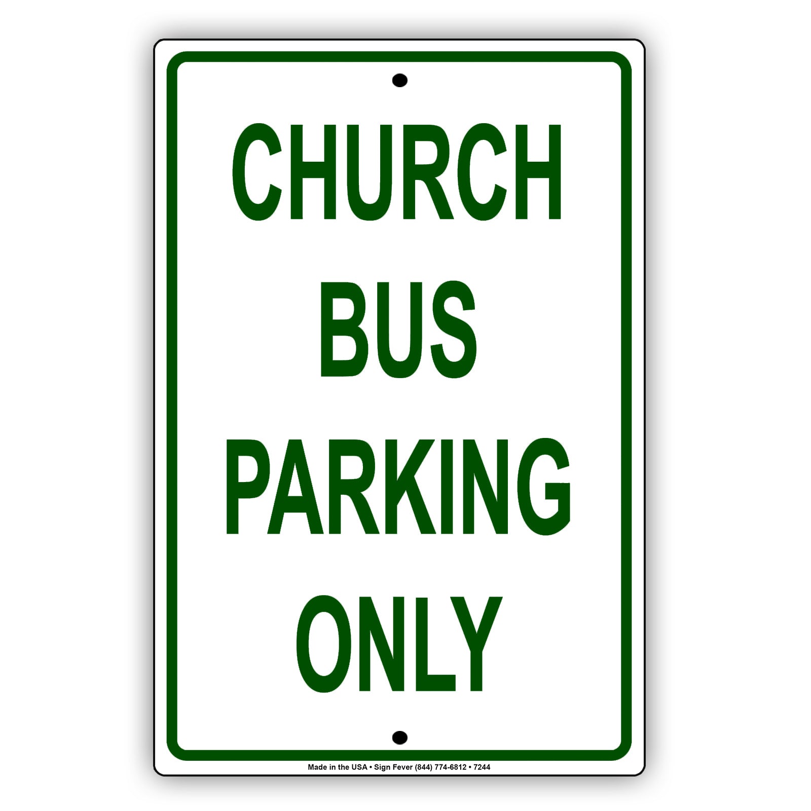 Church Bus Parking Only All Others Will Be Towed Aluminum Metal Sign Plate