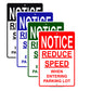 Notice Reduced Speed When Entering Parking Lot Aluminum Metal Sign Plate