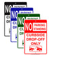 No Parking Standing Curbside Drop-Off Only Aluminum Metal Sign Plate