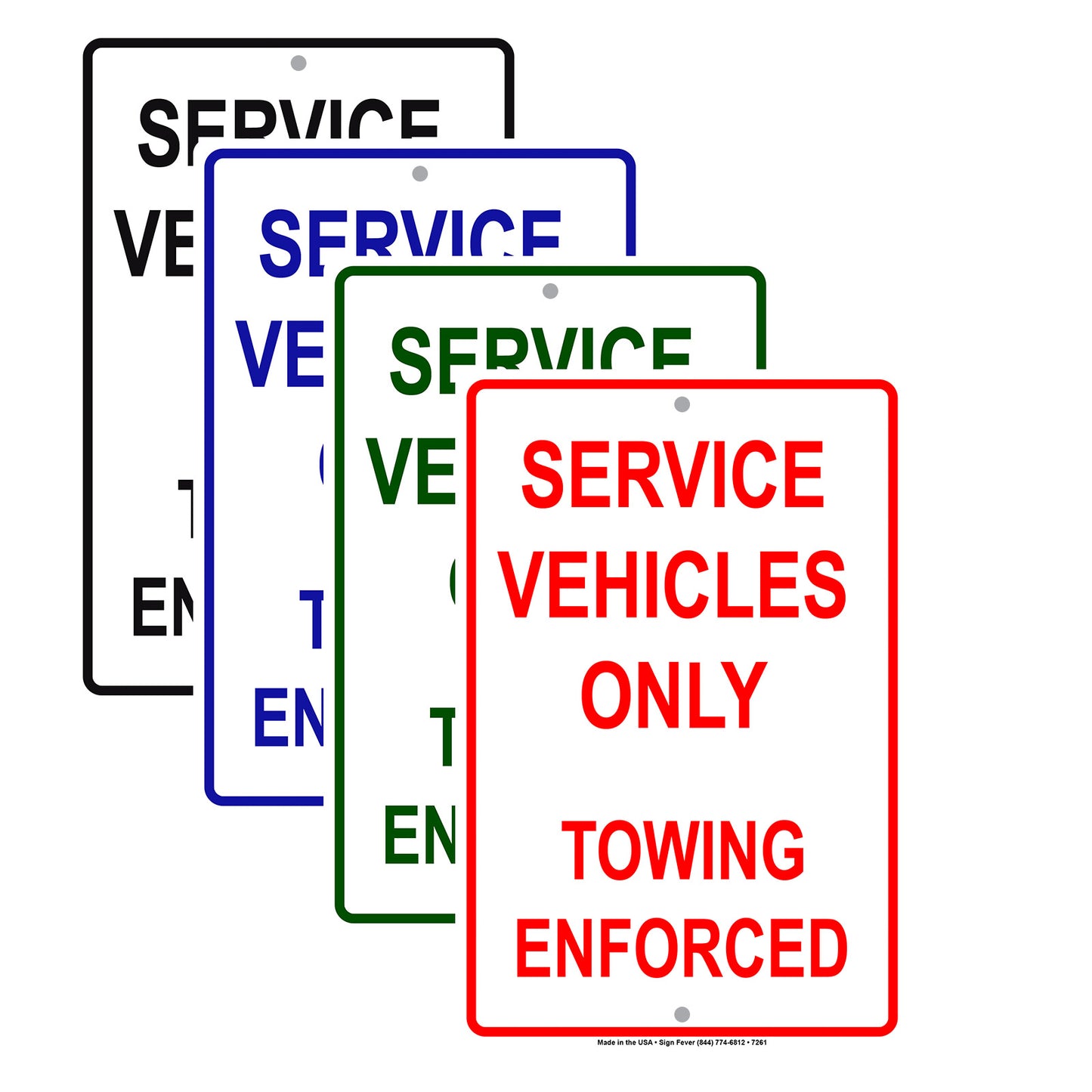 Service Vehicles Only Towing Enforced Alert Notice Aluminum Metal Sign Plate